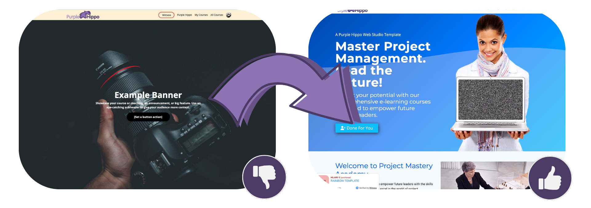 Default Teachable versus custom developed landing page design